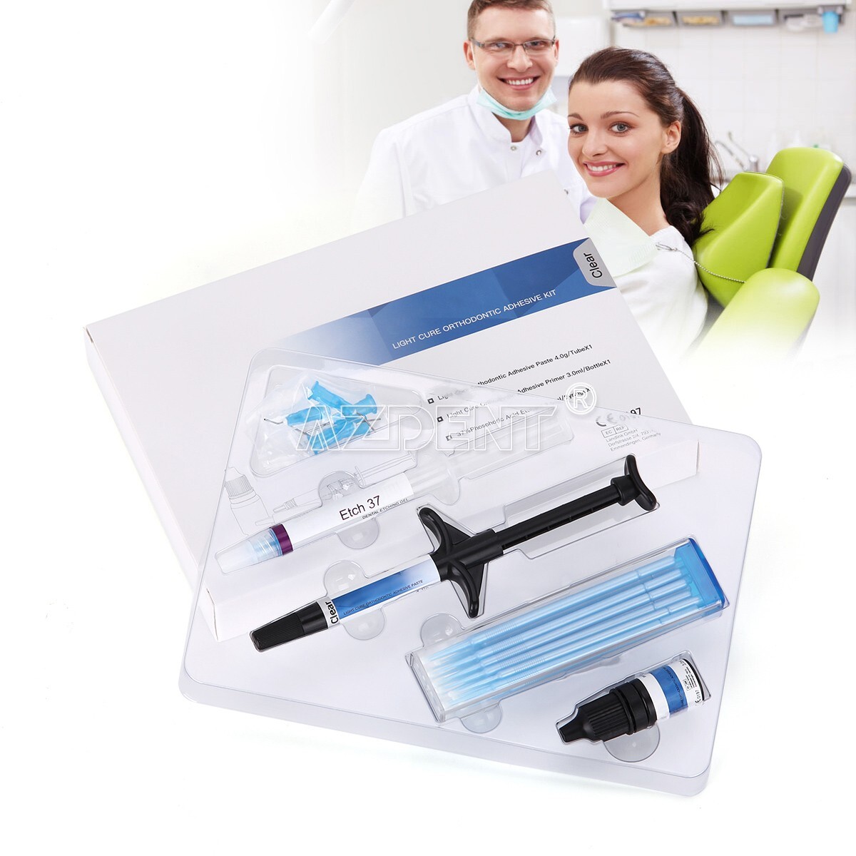 Dental Light Cure Orthodontic Bond Adhesive Kit Blue For metal & ceramic bracket