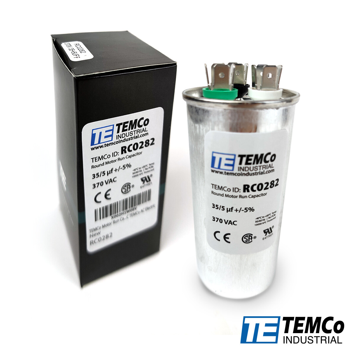 TEMCo 35+5 uf/MFD 370 VAC volts Round Dual Run Capacitor 50/60 Hz -Lot-1