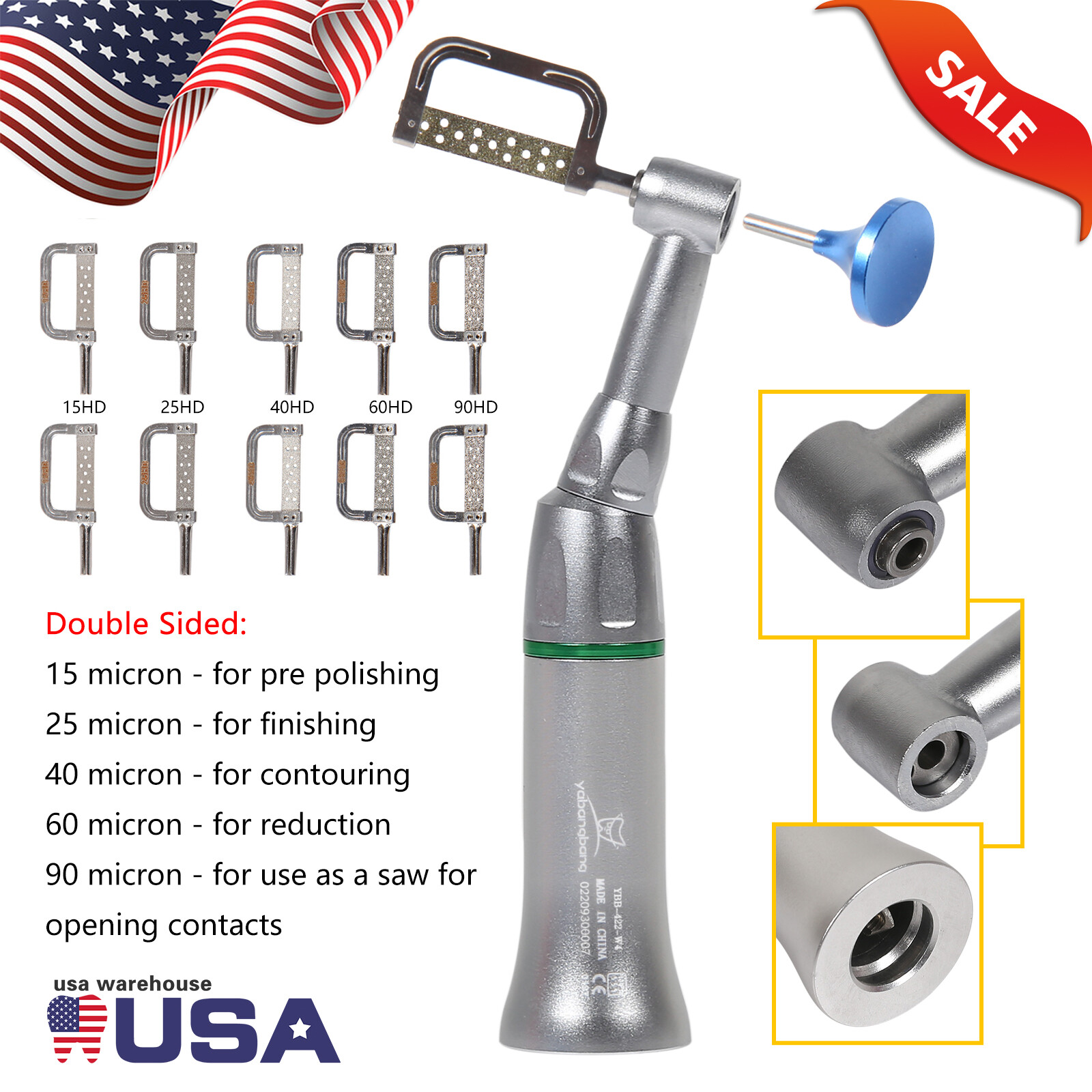Dental 4:1 Reduction Contra Angle Interproximal Strips Reciprocating IPR Slice