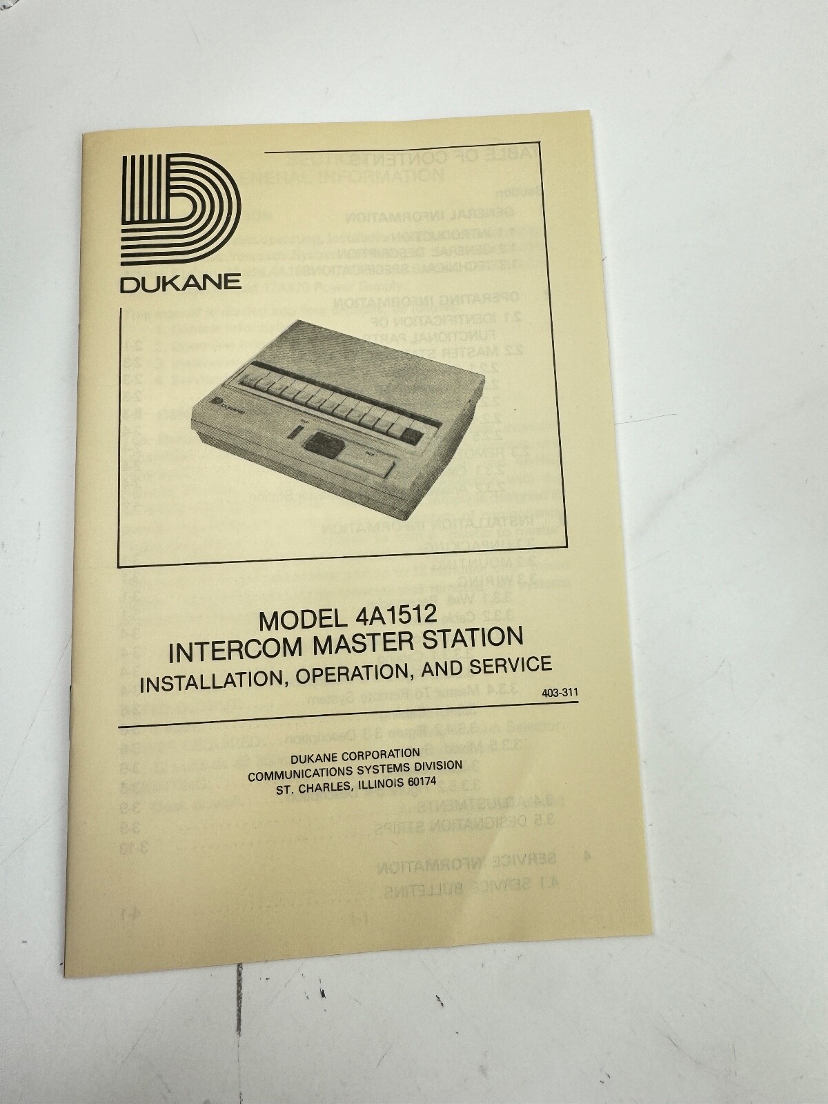 DUKANE 4A1512 Intercom 12 Station Master