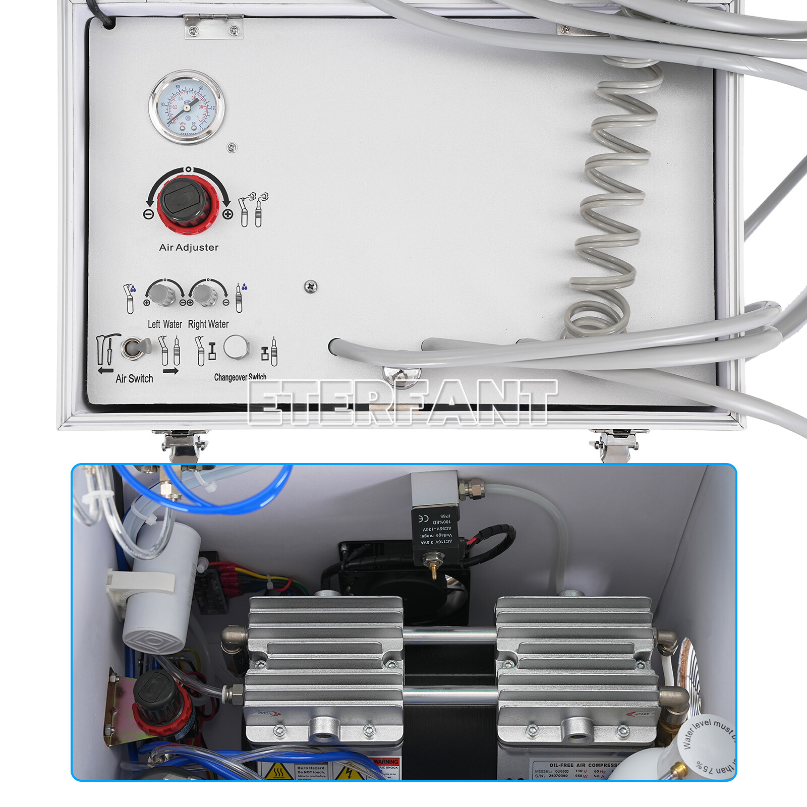 Dental Portable Suction System Delivery Unit with Air Compressor 4 Holes BD-402