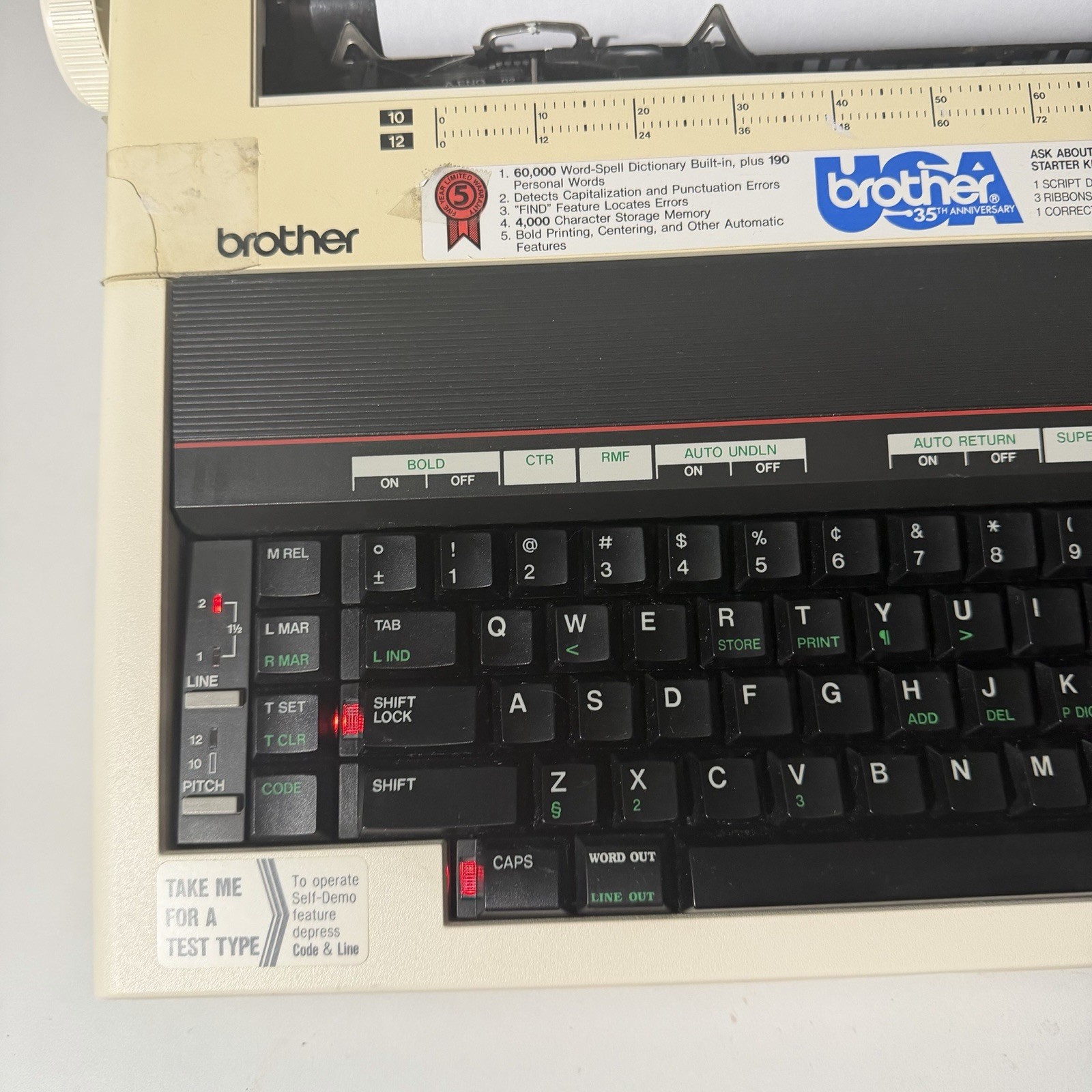 Vintage Brother Correctronic 340 Electronic Typewriter Word-Spell Dictionary