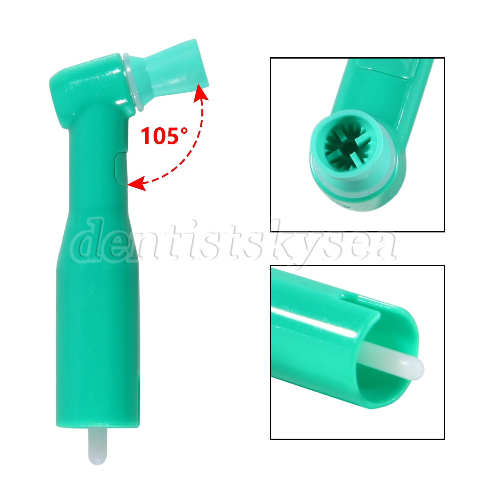 100pcs Dental Prophy Brush Cup Disposable 105° Angle Polish Brushes Green