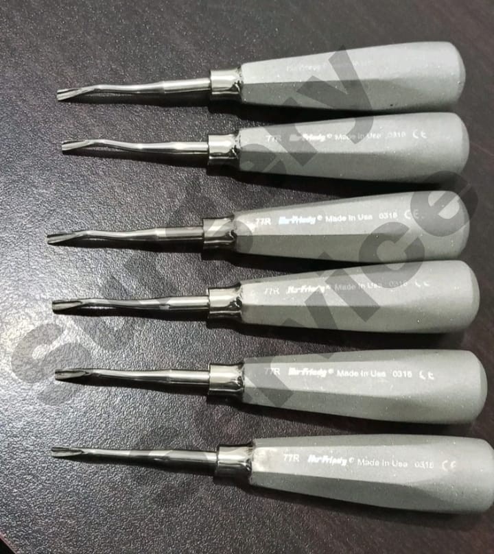 Lot of 6 Hu-Friedy E77R Dental Serrated Elevators