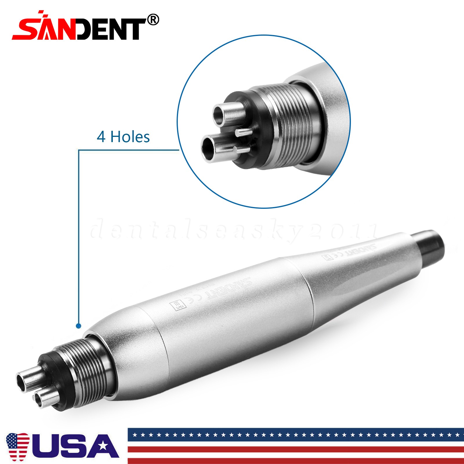 NSK Style Dental 45 Degree Surgical High Speed Handpiece Push Button 4 Holes OR