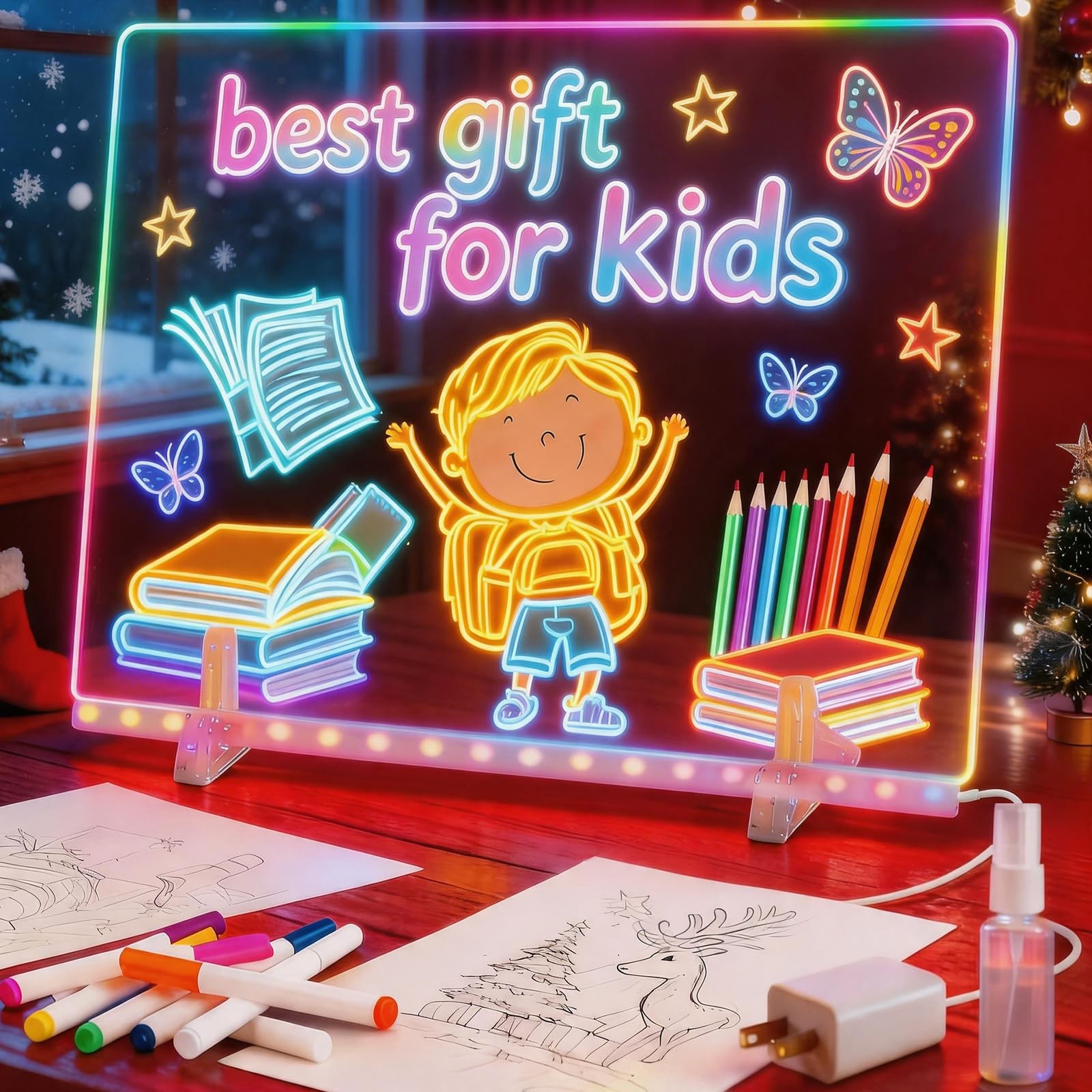 20» Lumi LED Drawing Board for Kids- Erasable Acrylic Electronic White Board…