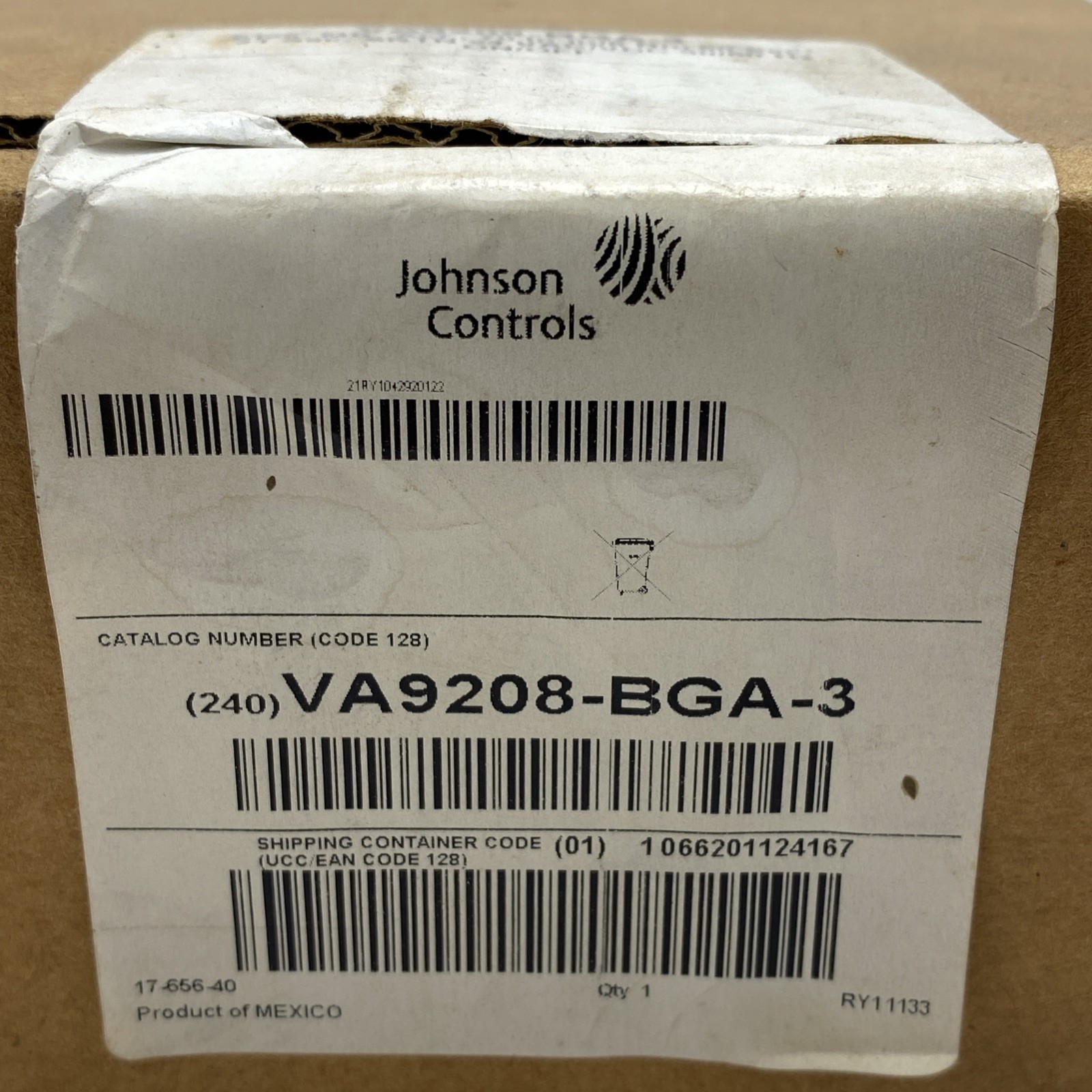 Johnson Controls VA9208-BGA-3 Electric Spring Return Valve Actuator