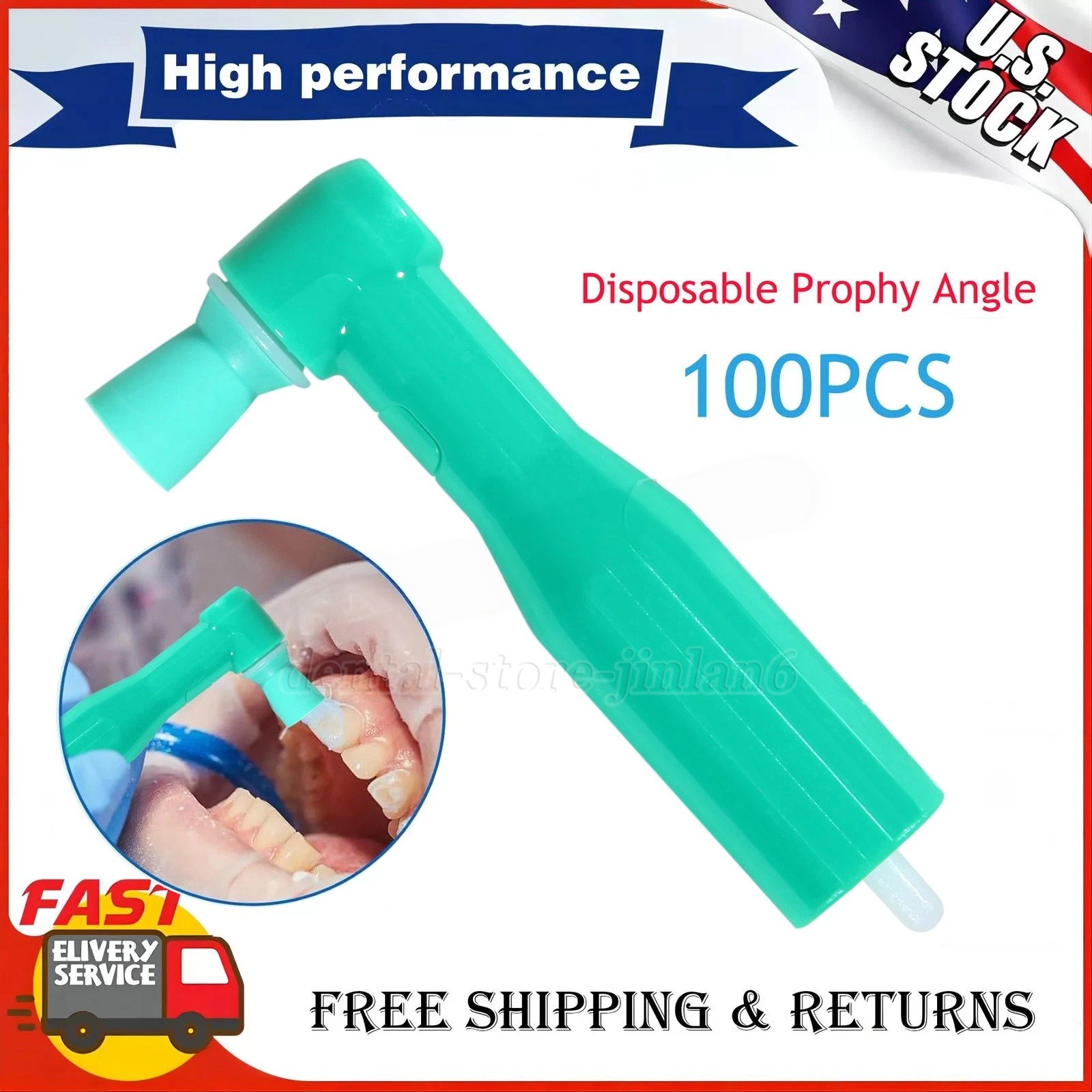 100 Dental Prophy Angles Soft Cup, Disposable & Latex Free, Premium Quality