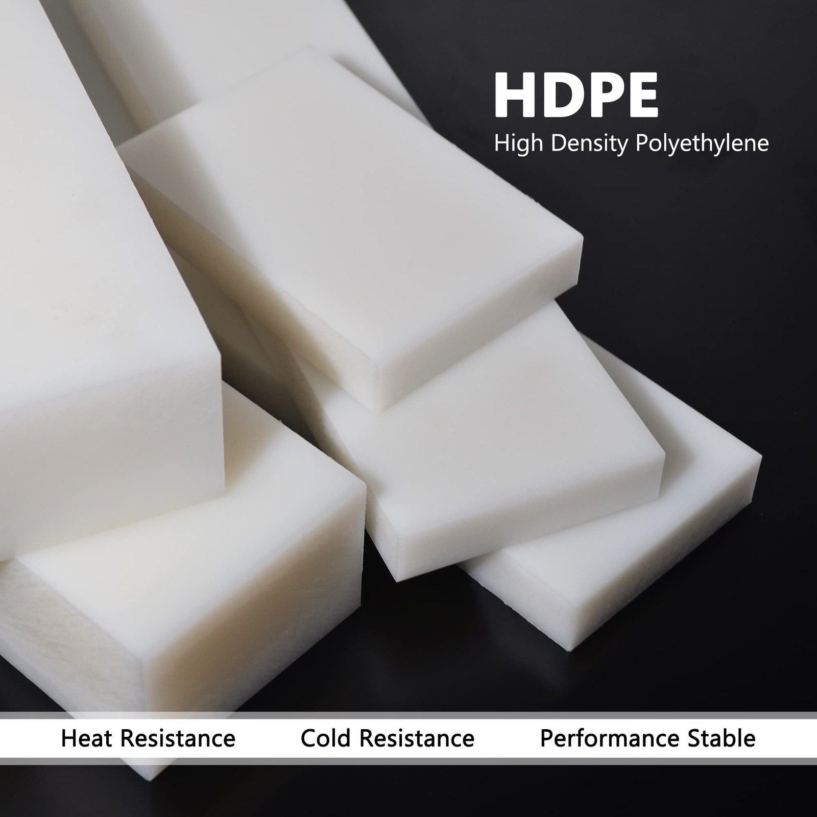 GYOFFULL HDPE Block White PE Polyethylene Rectangular Solid 2″x12″x3″,