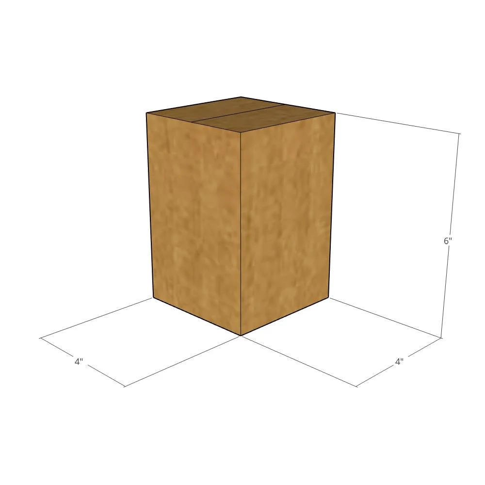 25 4x4x6 Kraft Brown Corrugated Shipping Boxes 32 ECT Single-Wall New