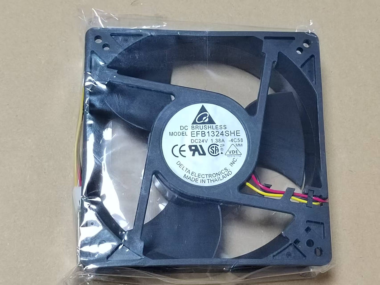 Delta EFB1324SHE 12738 DC24V 1.38A 12.7CM 3-Pin Inverter Cooling Fan