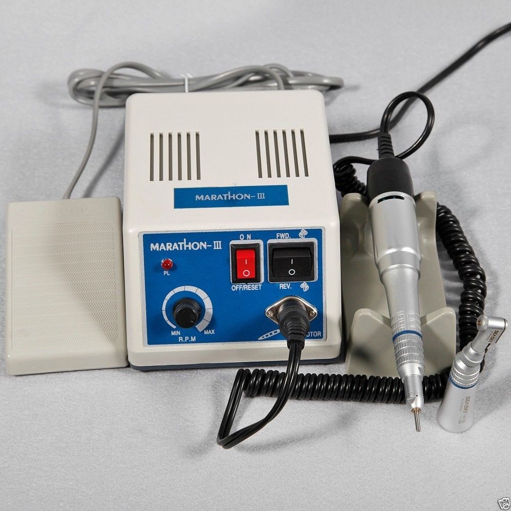Dental Lab Marathon Micromotor Straight Handpiece/Contra Angle Polisher +10Burs
