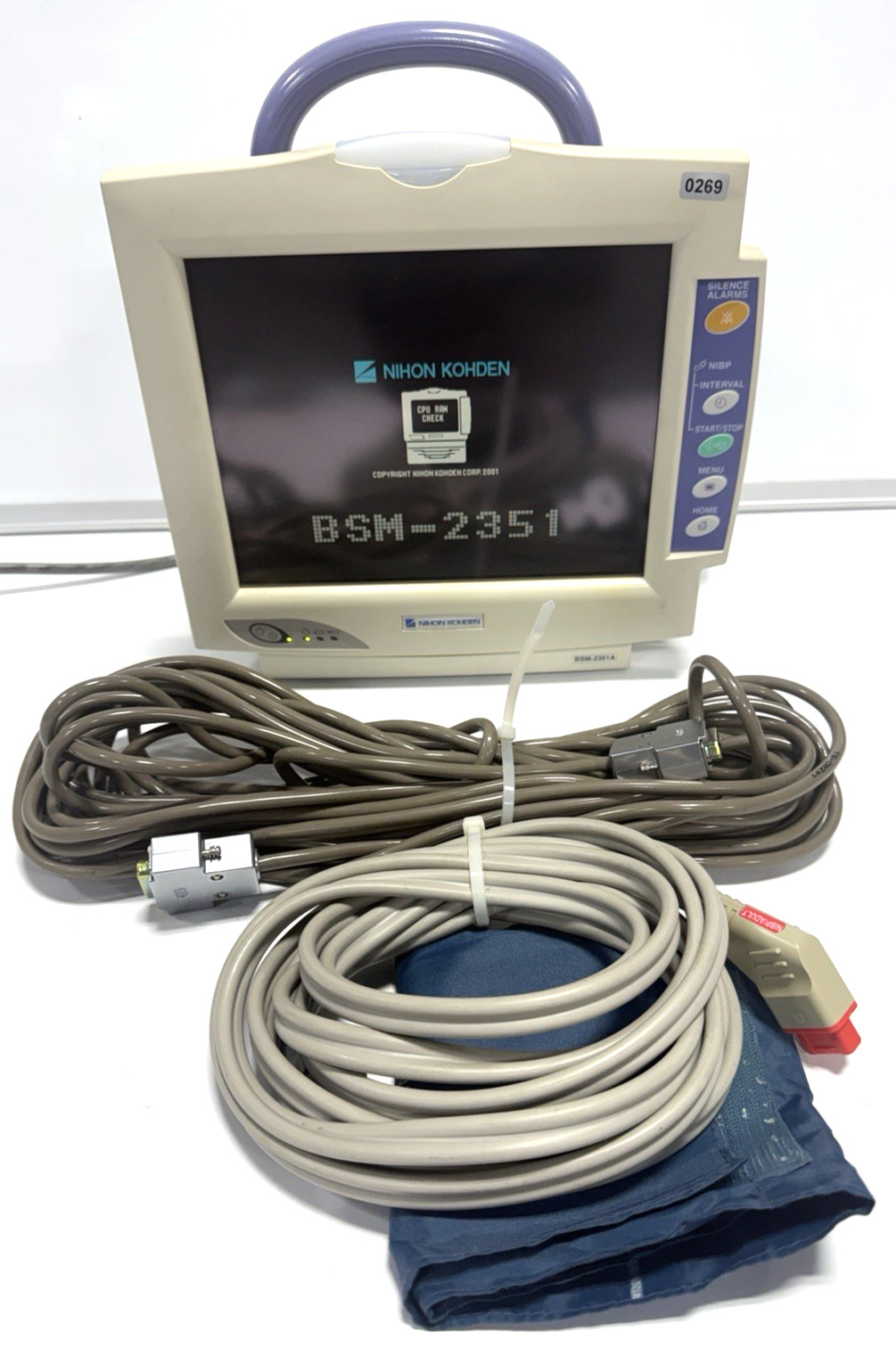 Nihon Kohden BSM-2351A Bedside Monitor w/ NIBP SpO2 Cables (0269)