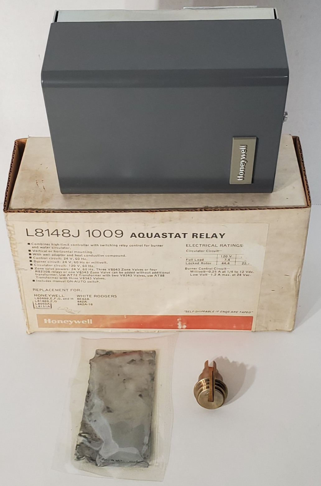 Honeywell L8148J1009 Genuine OEM Aquastat Relay for HVAC Applications Open Box