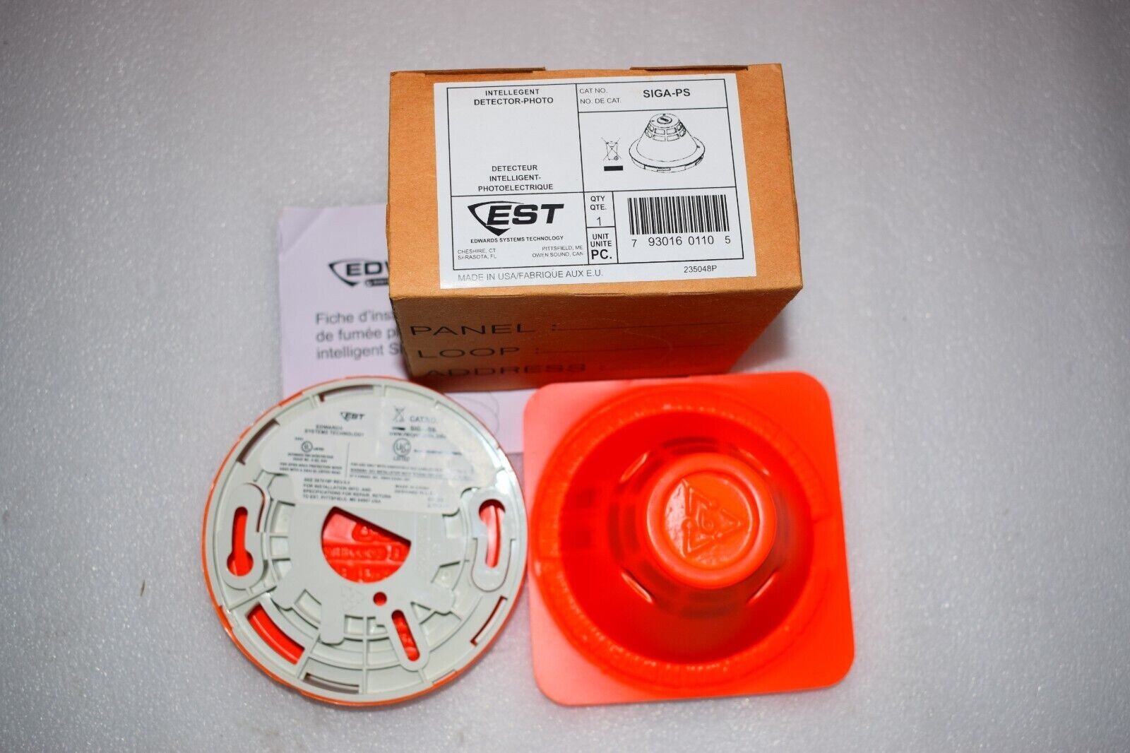 SIGA-PS EDWARDS EST INTELLIGENT PHOTO ELECTRIC SMOKE DETECTOR WITH BASE
