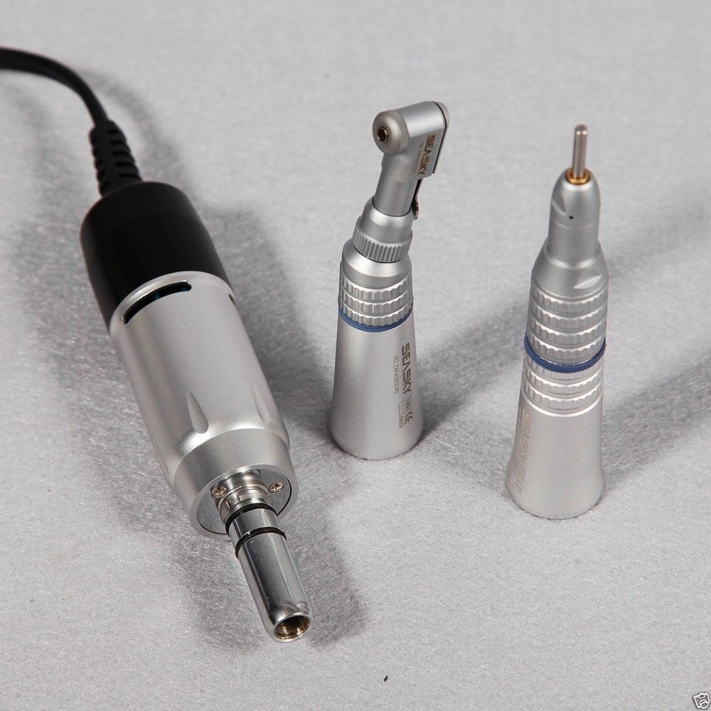 Dental Lab Marathon Micromotor Straight Handpiece/Contra Angle Polisher +10Burs