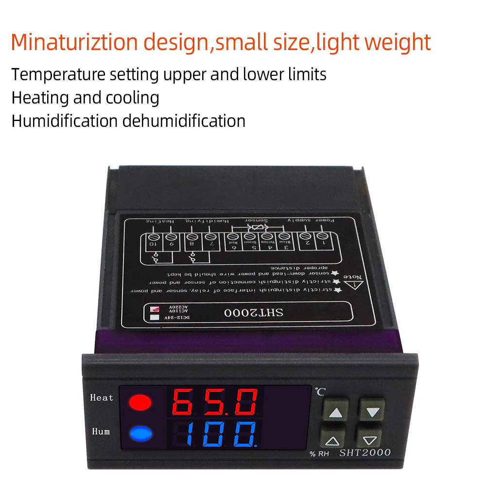 SHT2000 Temperature Humidity Hygrometer Thermostat AC110V-220V Sensor Controller