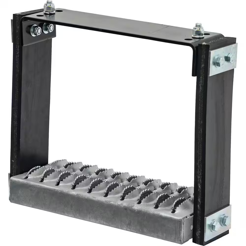 12 In. X 11 In. Flexible Rubber Step with Galvanized Steel Diamond Deck-Span Tre
