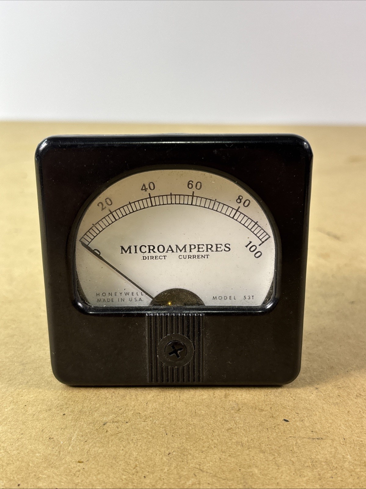 Vintage Honeywell Model 53T DC Meter Measures 0-100 Microamperes Guaranteed