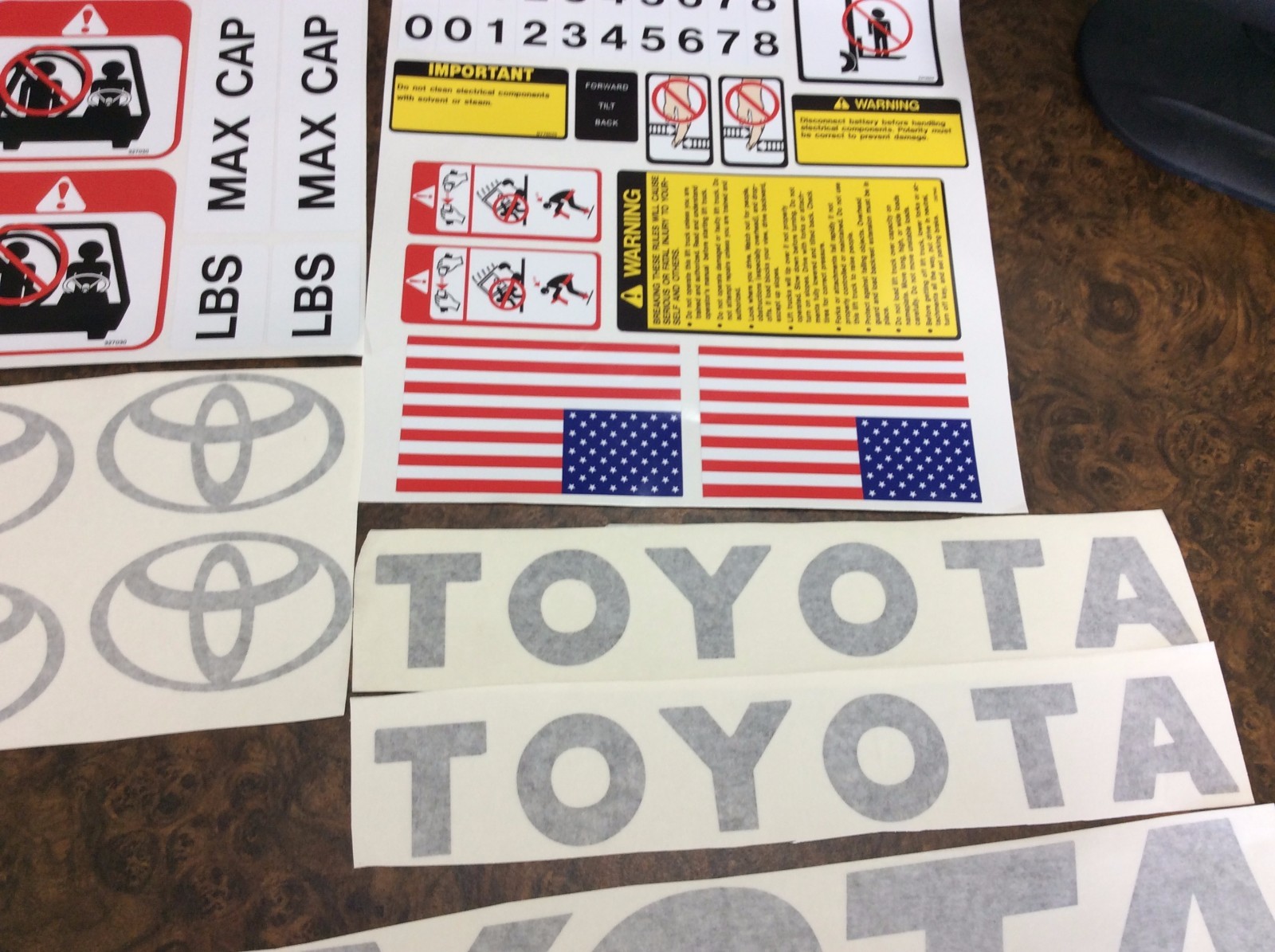Forklift Decal Complete Toyota forklift decal kit with safety decals