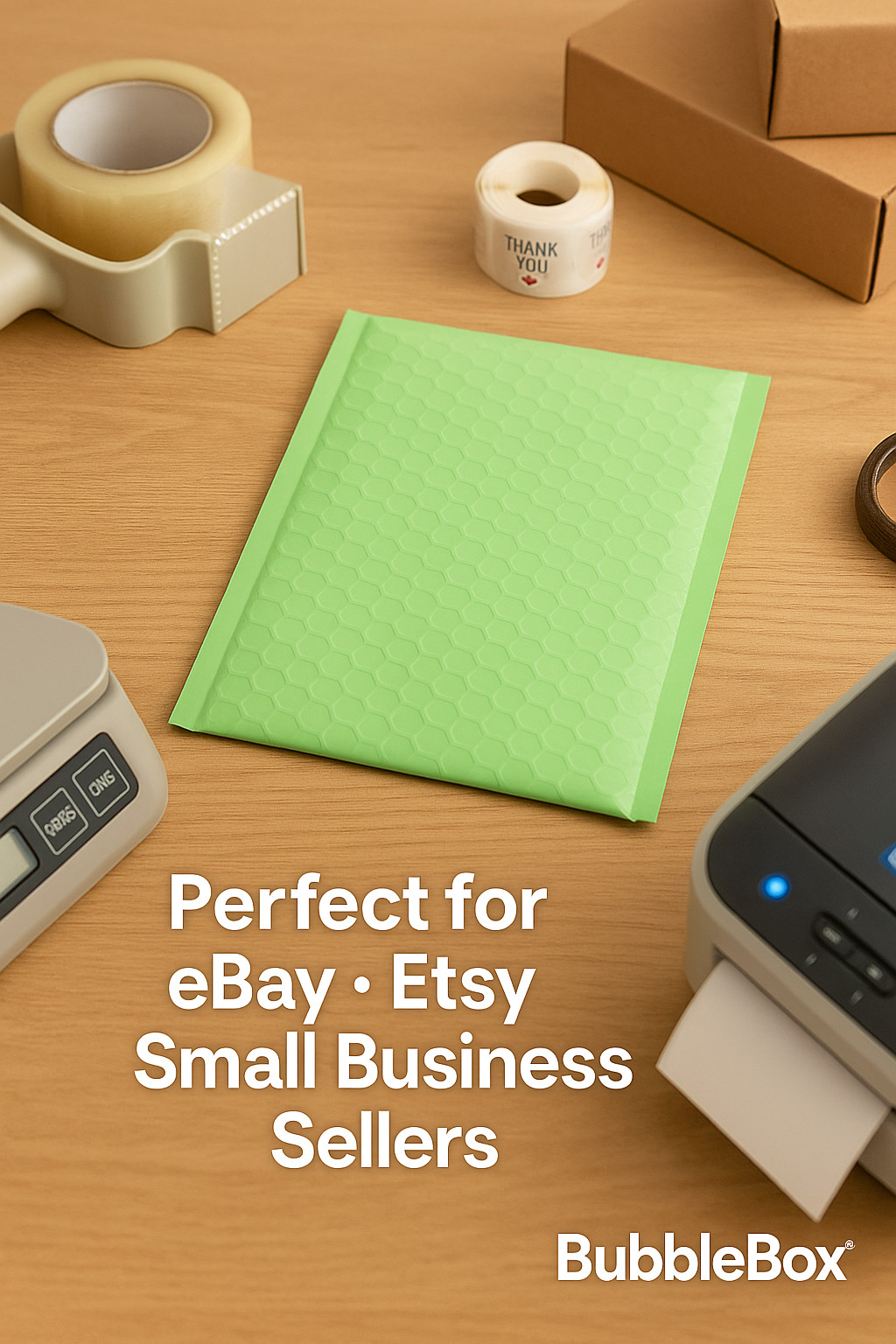 Poly Bubble Mailers Green #0 6.5×10 Self Seal Padded Shipping Envelopes