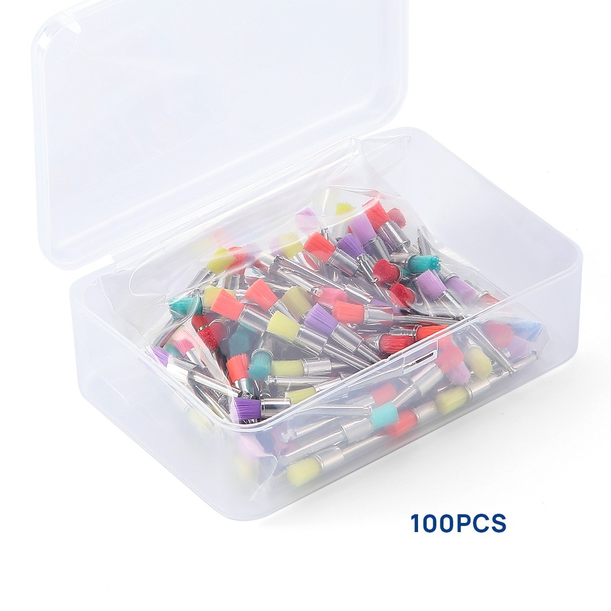 100pcs/kit Dental White & Colorful Prophy Polishing Brush Nylon Flat Latch Type