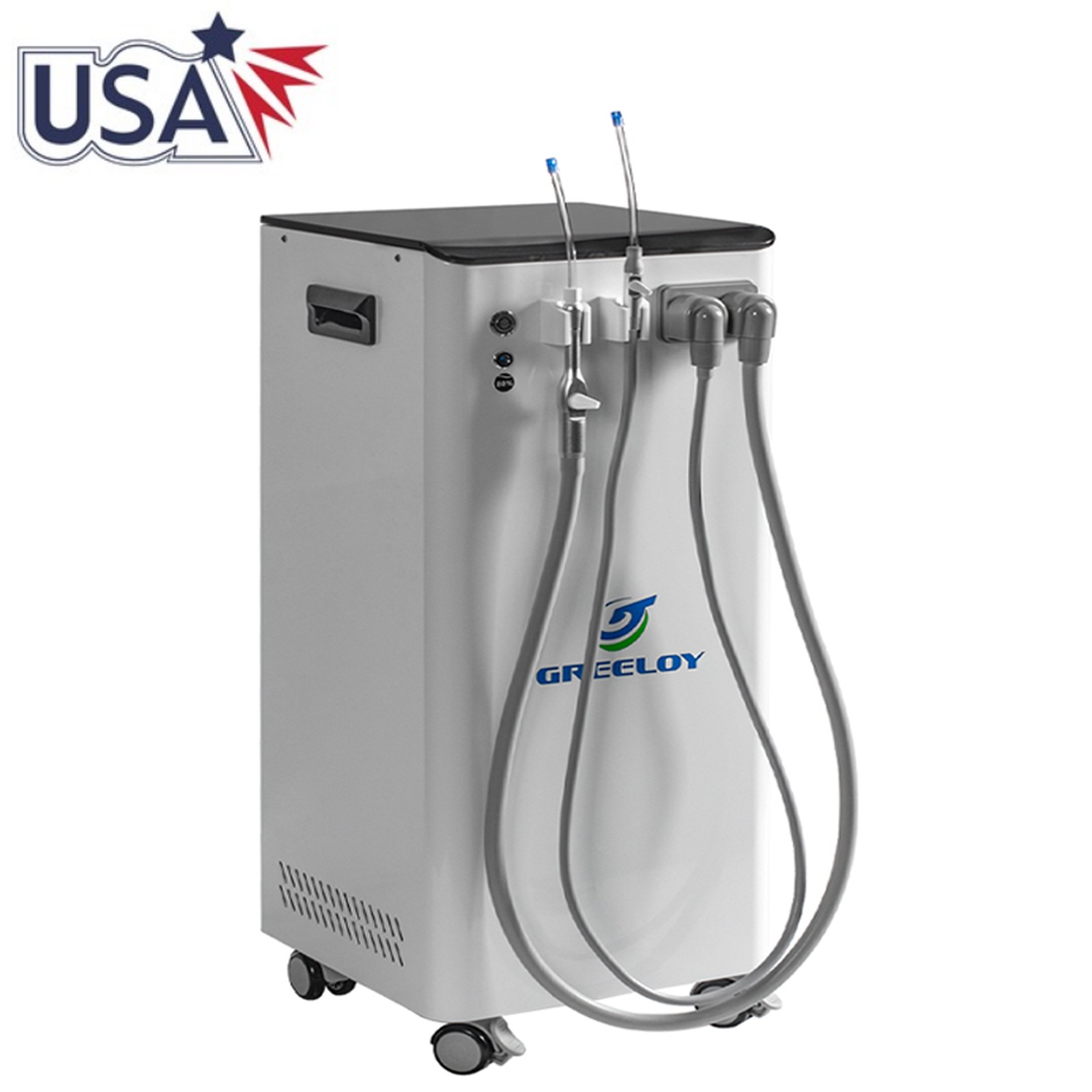 Wall Hanging Dental Turbine Unit w/Air Compressor Portable Mobile Delivery Cart