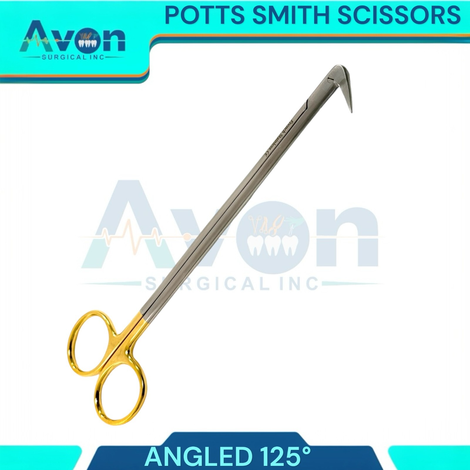 3pcs Set – Potts Smith Vascular Scissors, 25°, 90°, 125°, Angled Blades, Sharp