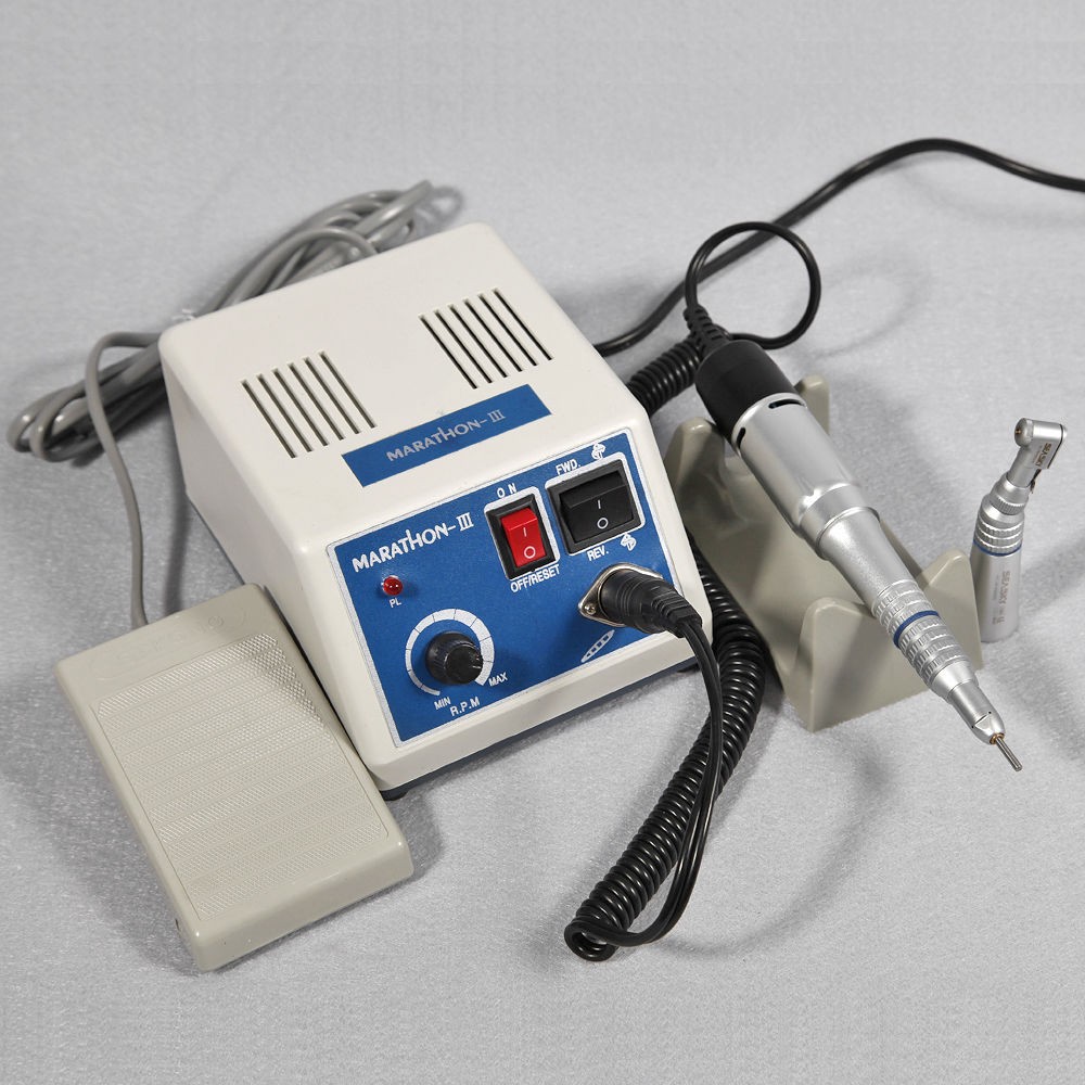Dental Lab Marathon Micromotor Straight Handpiece/Contra Angle Polisher +10Burs