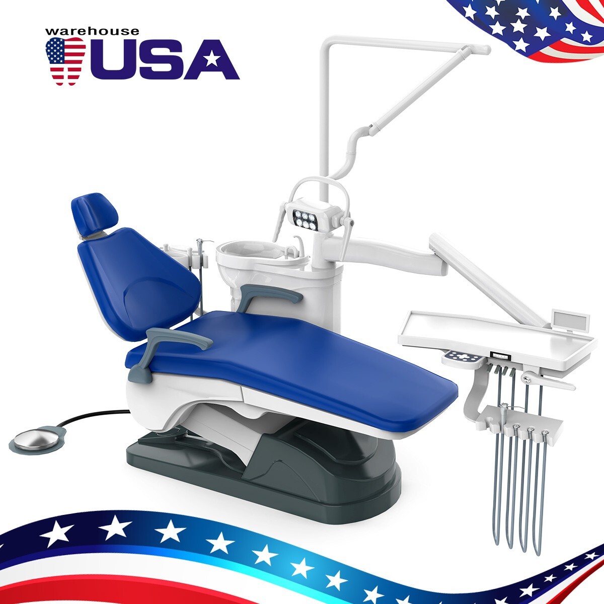 Dental Examination Chair Unit PU Leather Computer Controlled Motor +Doctor Stool