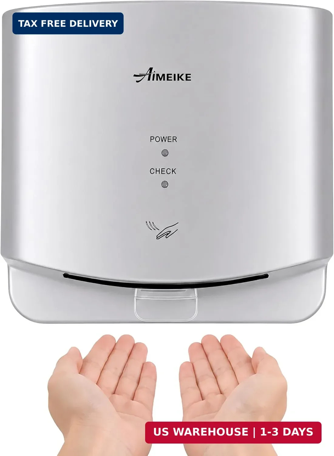 Automatic Commercial Hand Dryer, 110V 1300W High Speed Wall Mounted Hand Dryer f