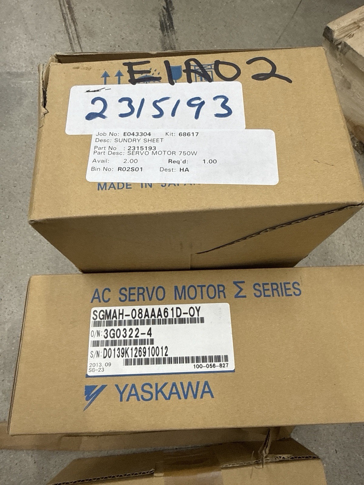 Yaskawa SGMAH-08AAA61D-0Y AC Servo Motor 750W NEW in Box Sigma II USA FAST SHIP