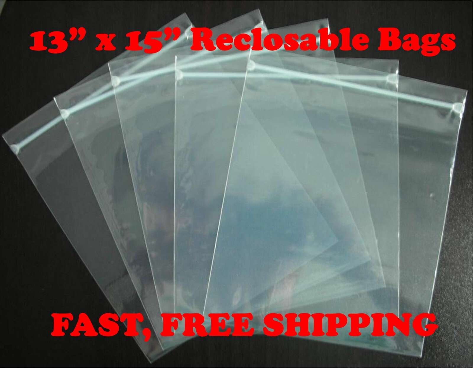 13″ x 15″ ZIP SEAL BAGS CLEAR 2 MIL PLASTIC RECLOSABLE LOCK MINI BAGGIES PCS