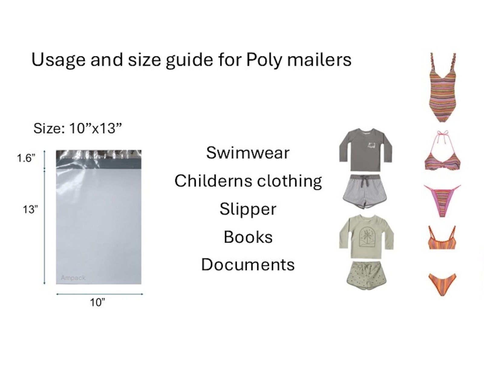 10″x13″ Poly mailers, shipping envelopes, mailing bags -Strong 2Mil and 2.5Mil