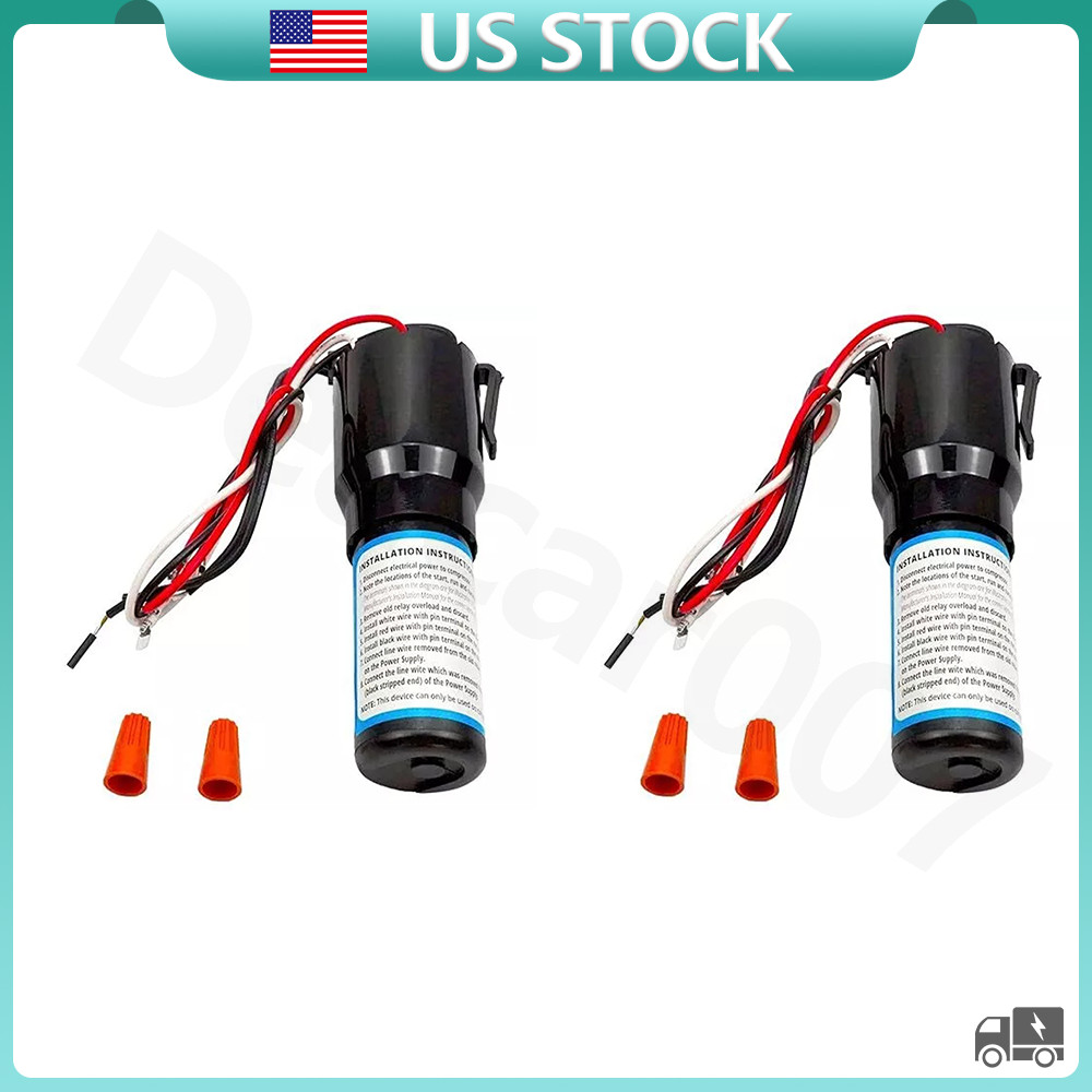 2Pcs RCO210 3 in 1 Relay Hard Start Capacitor Kits For Refrigerator 1/2HP 115VAC