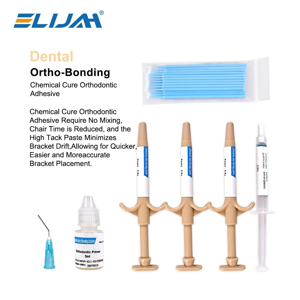 Dental Orthodontic Glue Bonding Light Cure Composite Resin Kit Adhesive Etch Gel