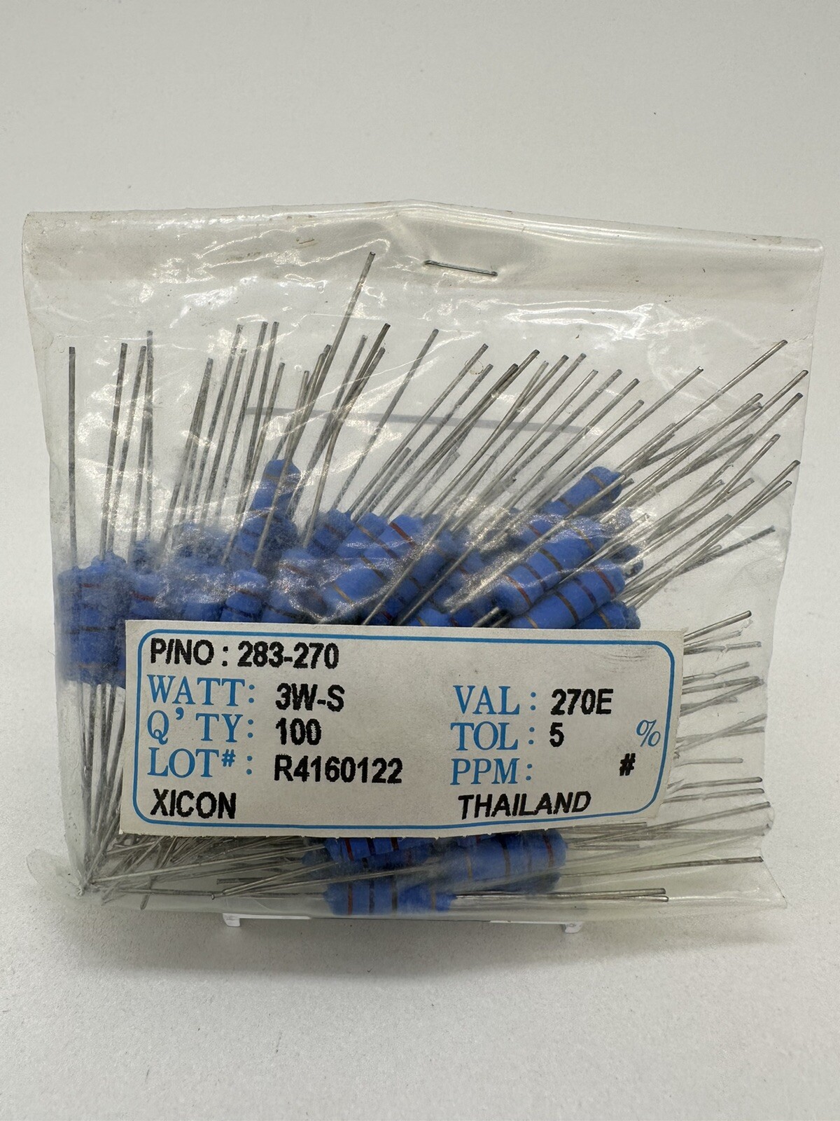 100 Qty Xicon Resistors 283-270