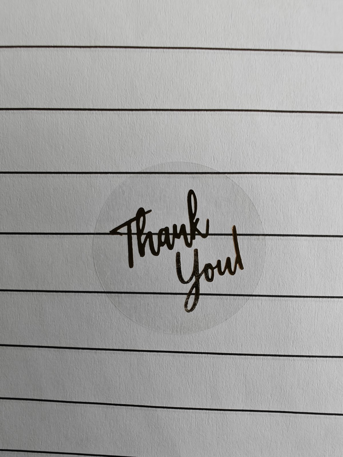 THANK YOU Clear Transparent Gold Letter Envelope Seal Label Stickers Party Favor