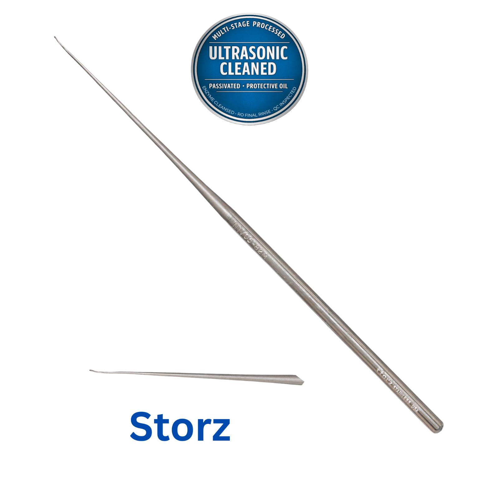 Storz N1705-82M House Strut Pick, 0.5mm Long Point, Angled 90°, 6-5/8″