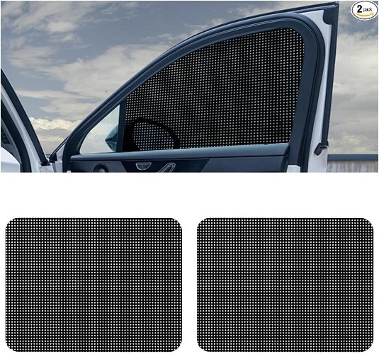2PCS Reusable Static Cling Car Window Shades, UV & Heat G Size: Mesh Hole-2PCS