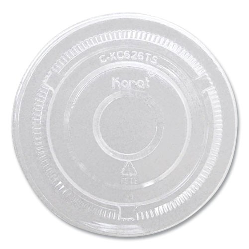 Karat PET Lids, No Hole Flat Lid, 12-24 oz Cups, Plastic, Clear, 2,000/Carton