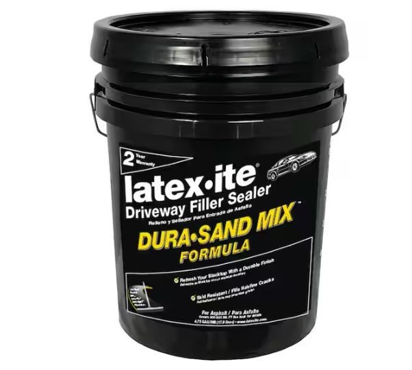 4.75 Gal. Sand Mix Driveway Filler Sealer Durable Finish Fills Cracks Non-Skid