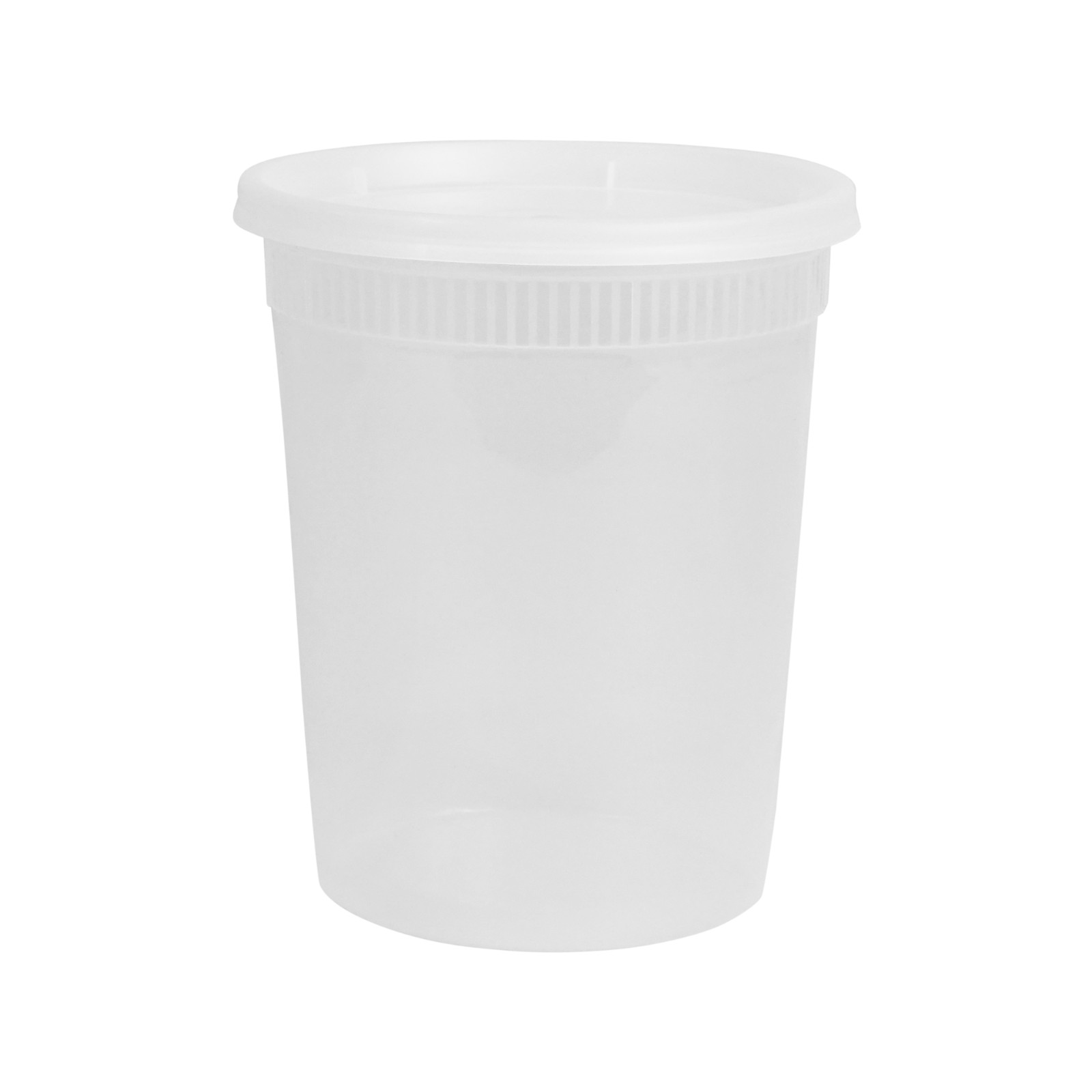 Round Plastic Deli Takeout Containers with Lids 32oz Heavy Duty Soup Bowls C12