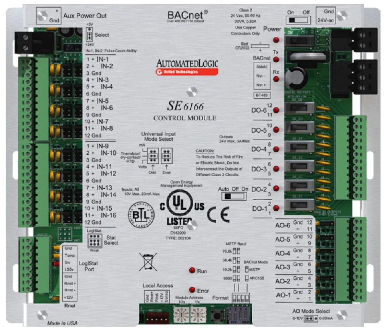 New ALC Automated Logic Corporation SE6166 Single Equipment Controller Arcnet