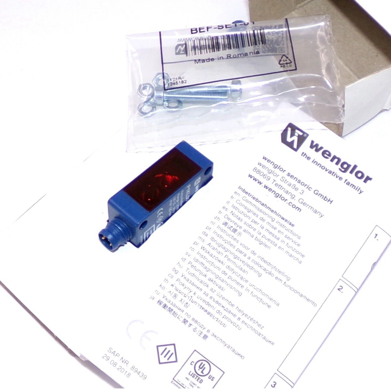 Wenglor 10-30VDC Retro-Reflex Sensor P1KL006. NEW! FREE SHIPPING! G7