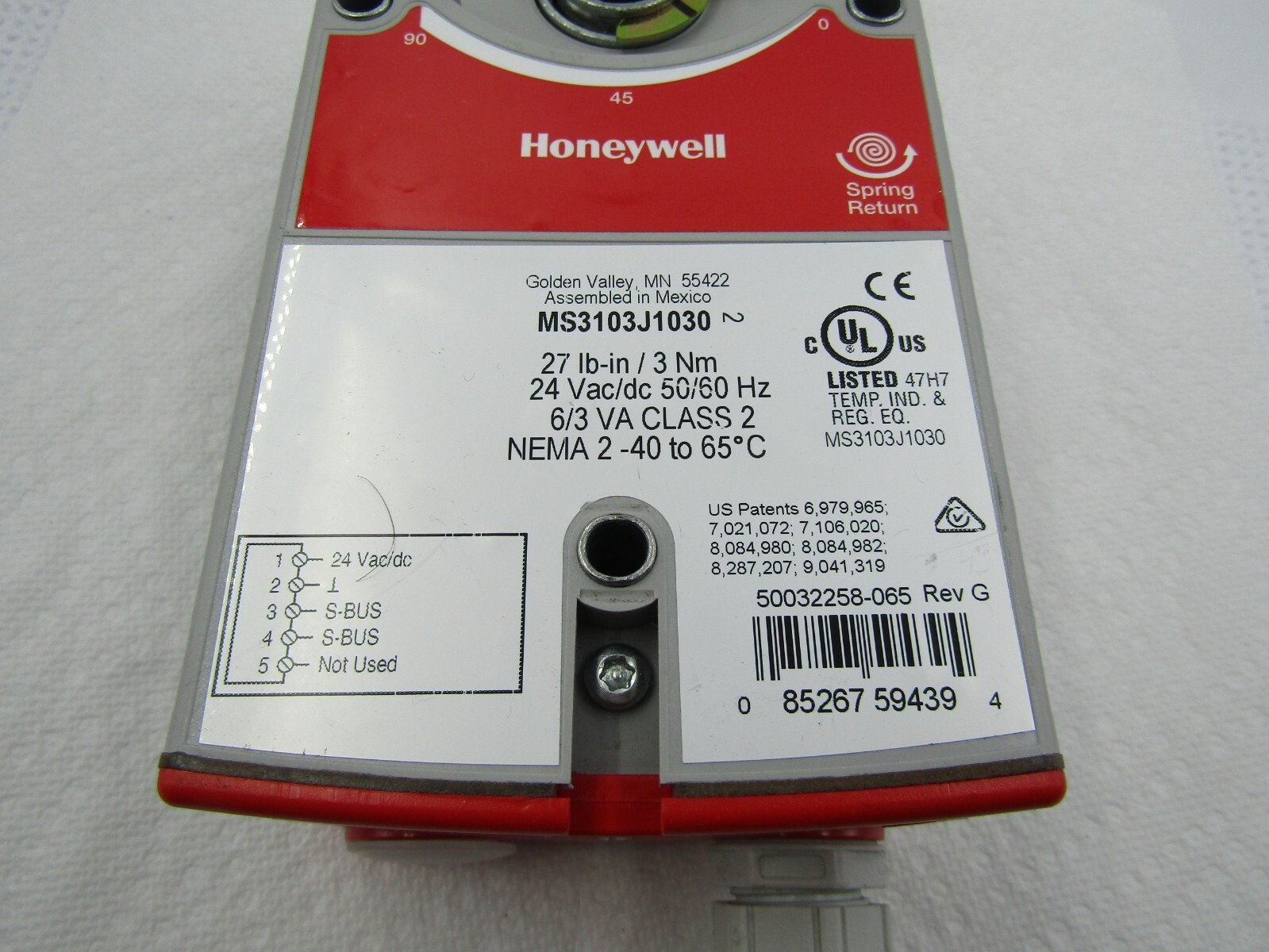 Honeywell MS3103J1030 Return Direct Coupled HVAC Damper Actuator H2