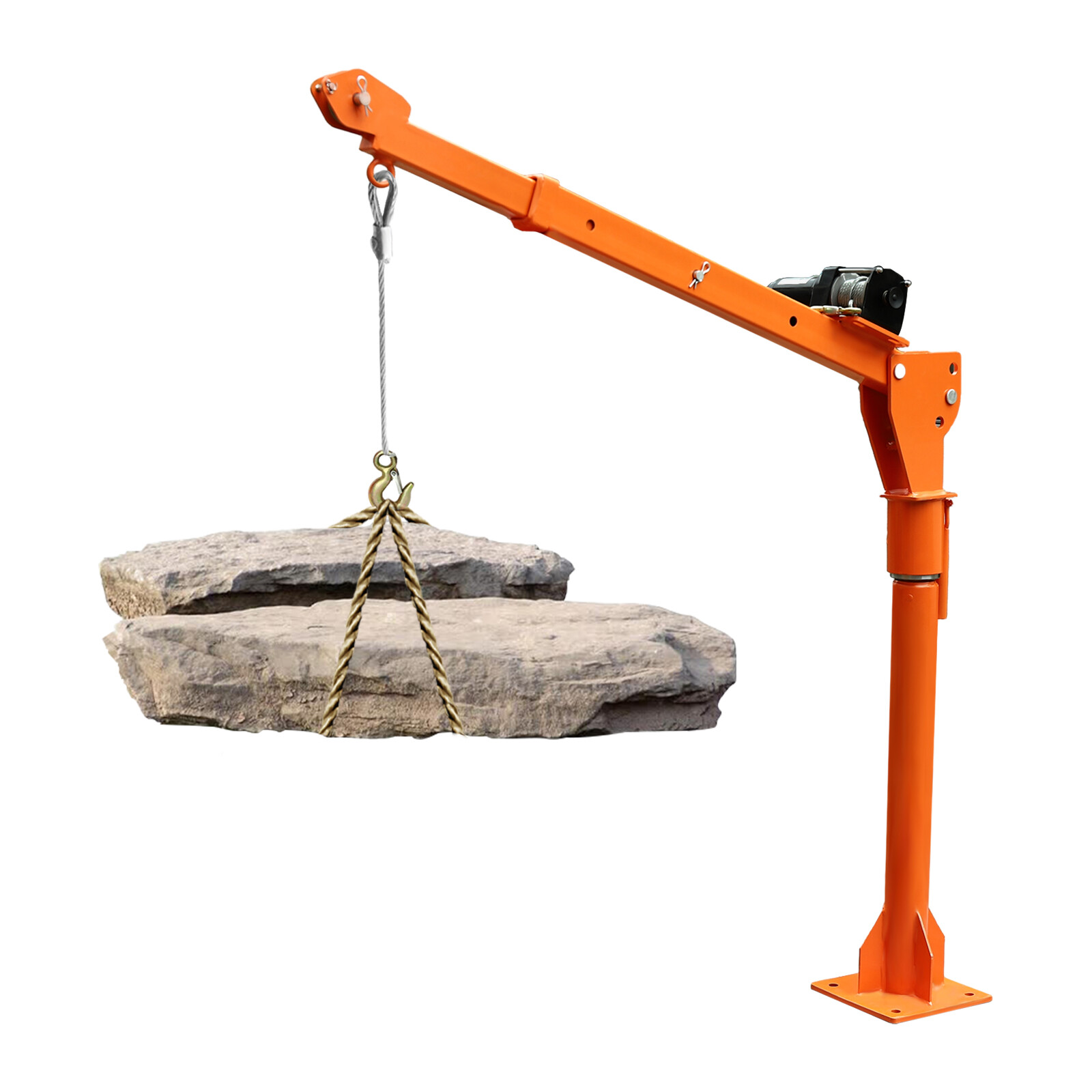 1100LB Truck-Mounted Crane Hoist w/ 12V Electric Winch Pickup Truck Jib Cranes