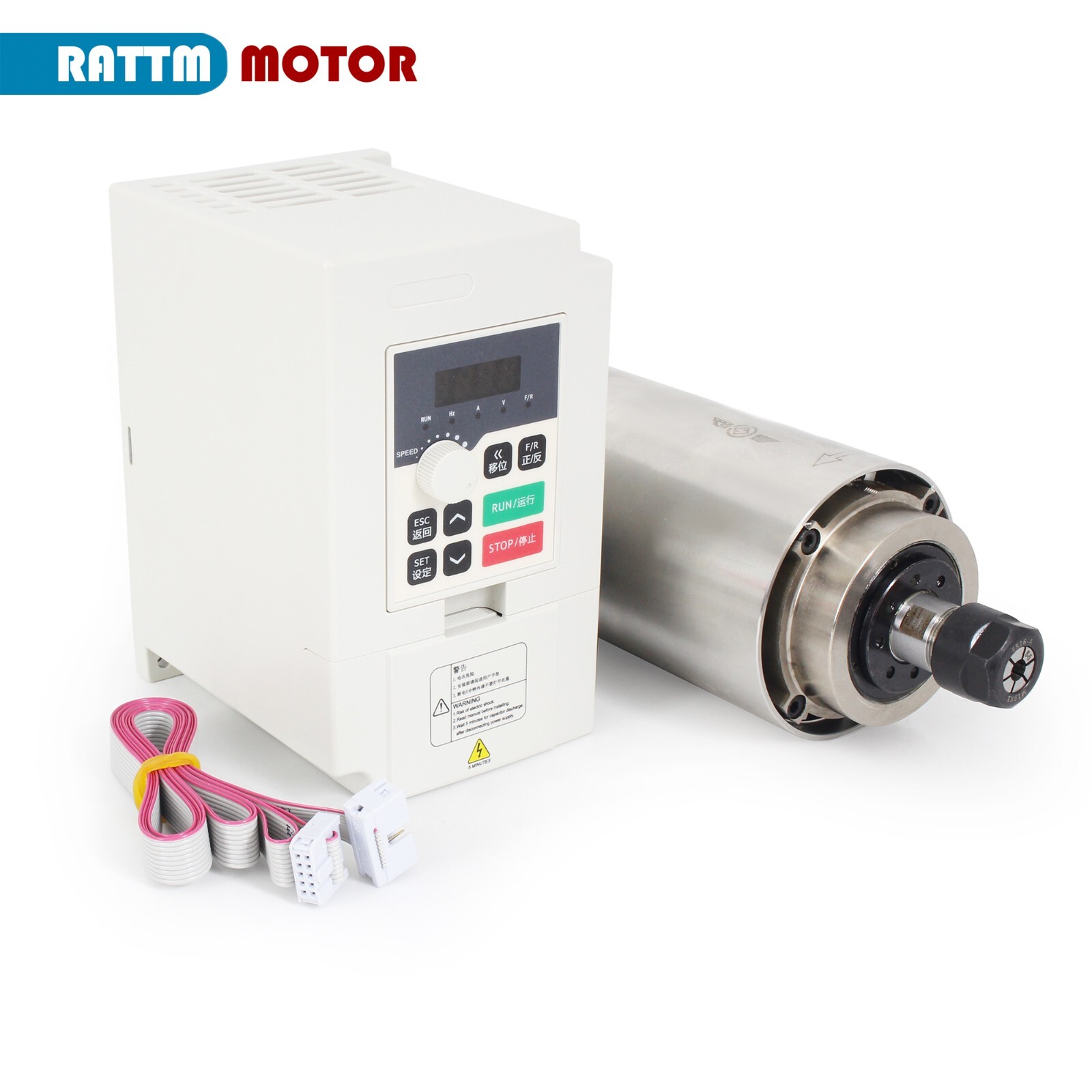 US SHIP】2.2KW 110V VFD Inverter+Air Cooled CNC Spindle Motor ER20 80MM 24000RPM