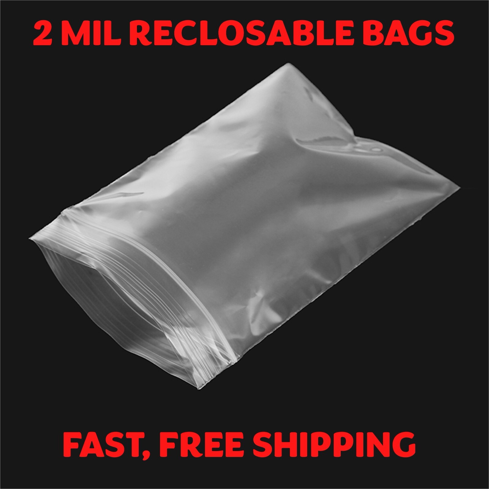 18″ x 20″ RECLOSABLE CLEAR ZIP SEAL LOCK BAGS 2 MIL JEWELRY ZIPPER POLY BAGGIES