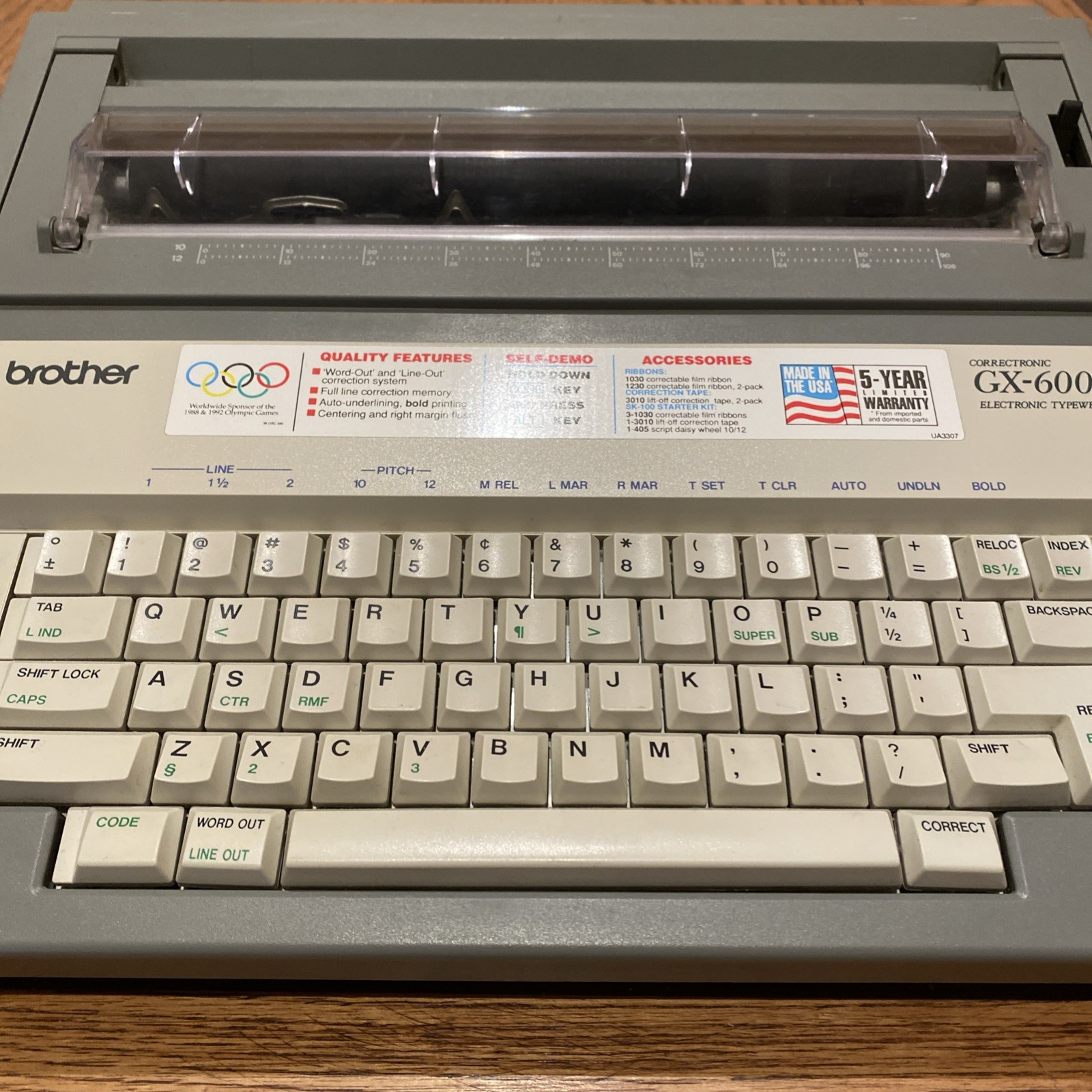 Brother Correctronic GX-6000 Electronic Typewriter Tested Working